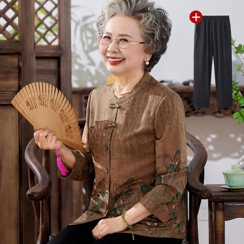 

Datang Furen Elderly Women s Summer Blouse Set L