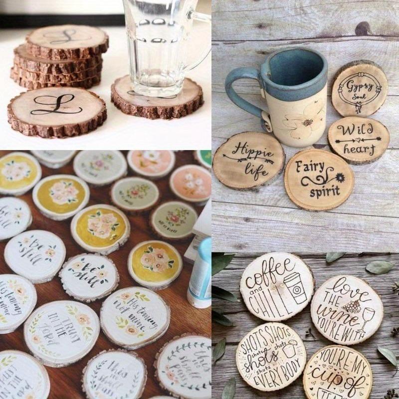 12/17/20/22/25pcs Round Wood Slices Sets for Weddings Family Party Natural Wood Slices for Christmas Various Seasons Festivals