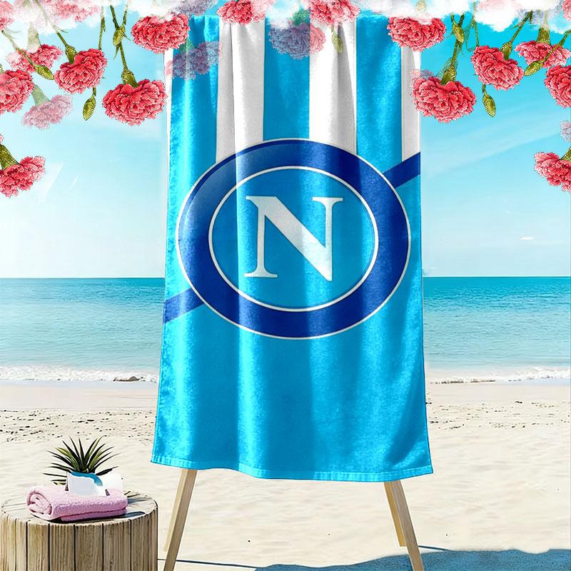 SSC Napoli Baskılı Plaj Havlusu, Plaj Kamp Yüzme İçin Büyük Yumuşak Hızlı Kuruyan Havlu