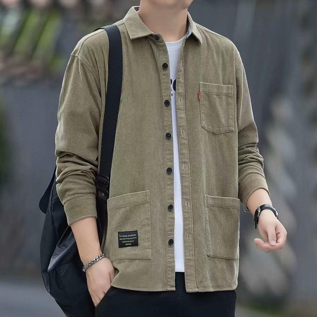 Men's Loose Casual Long-sleeved Shirt Jacket.
