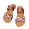 Women's shoes 25 new one-word woven slippers comfortable and versatile color matching flat slippers women