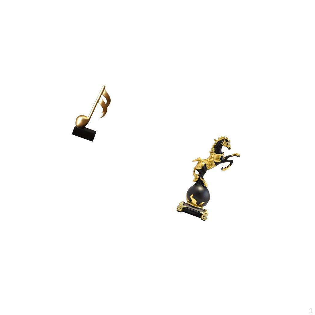 Resin Music Note Horse Sculpture Modern Musical Figurine Creative Tabletop Ornament Centerpiece for