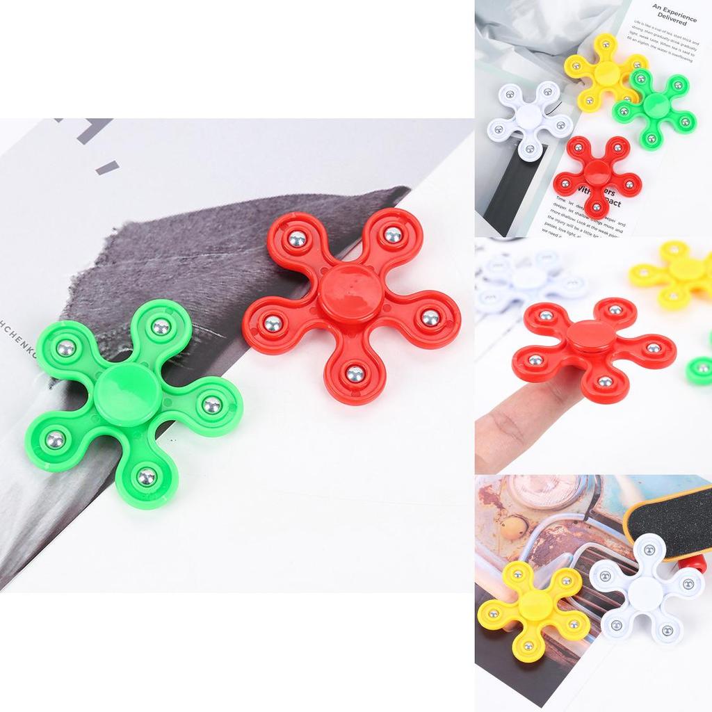 Plastic Fivestar Finger Spinner Gyroscope With Spiral Bearings For Stress Relief And Focus