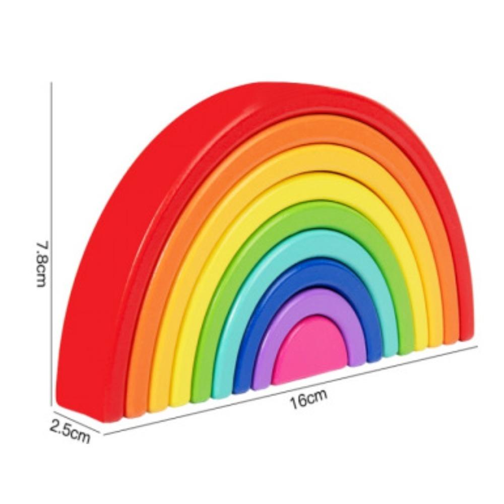 Ins Rainbow Large Building Blocks Free Assembly Kindergarten New Children's Educational Toys DIY Wooden Creative Ornaments