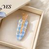 Smooth Opening Hair Clip Acetate Sheet Plate Hairpin, Rounded Rhinestones Inlay Pin, Elastic Clasp for Bangs And Broken Gentle Pattern