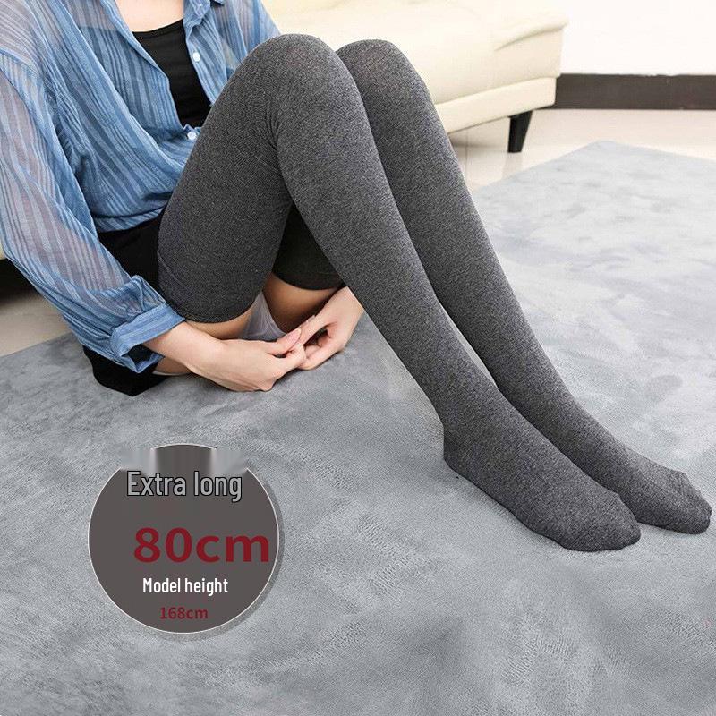 

Очень длинные унисекс носки выше колена 80 см для длинных ног - Осень/Зима, Подходят для роста до 185 см One Size (tube height 80cm) темно-серого