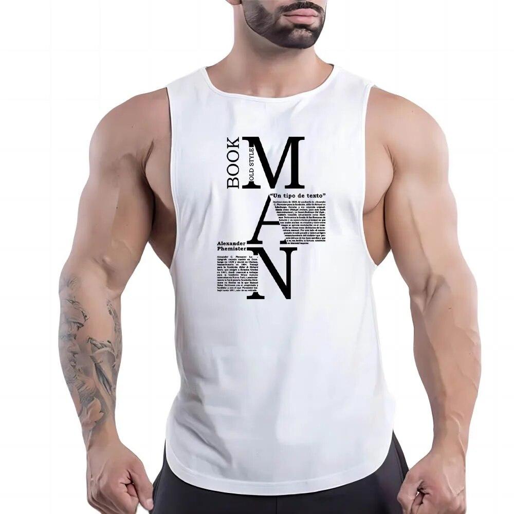 Men'S Clothing Fashion Casual Street Sleeveless Vest Crewneck Comfortable Breathable English Letter Printed Quick-Drying Top