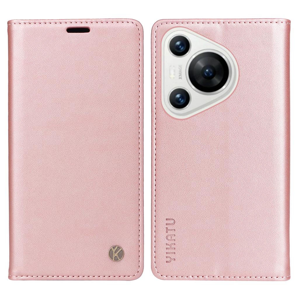 YIKATU YK-001 For Huawei Pura 70 Case Leather Phone Cover Card Slot Stand Strong Magnetic