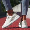 Snörskor Tennisskor Casual Flats Sneakers Sko Kvinna Lättvikt Stickad Andningsbar Tjock Mjuk Sula Skor