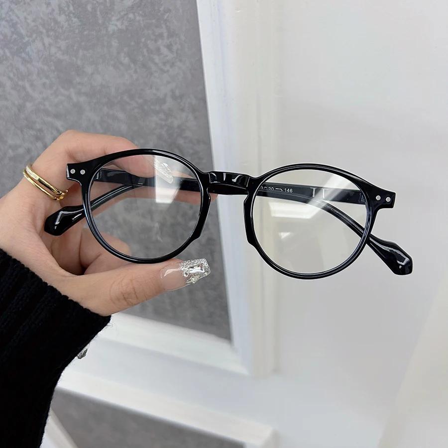 Retro Round Glasses Women Men Brand Circular Vintage Eyeglasses Frame Male Clear Lens Mirror Outdoor Transparent Lens