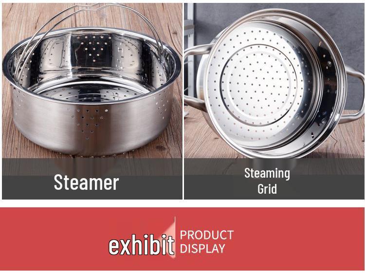 Thickened Stainless Steel Stockpot - Large Capacity for Braising, Boiling, and Steaming On Induction Cookers and Gas Stoves