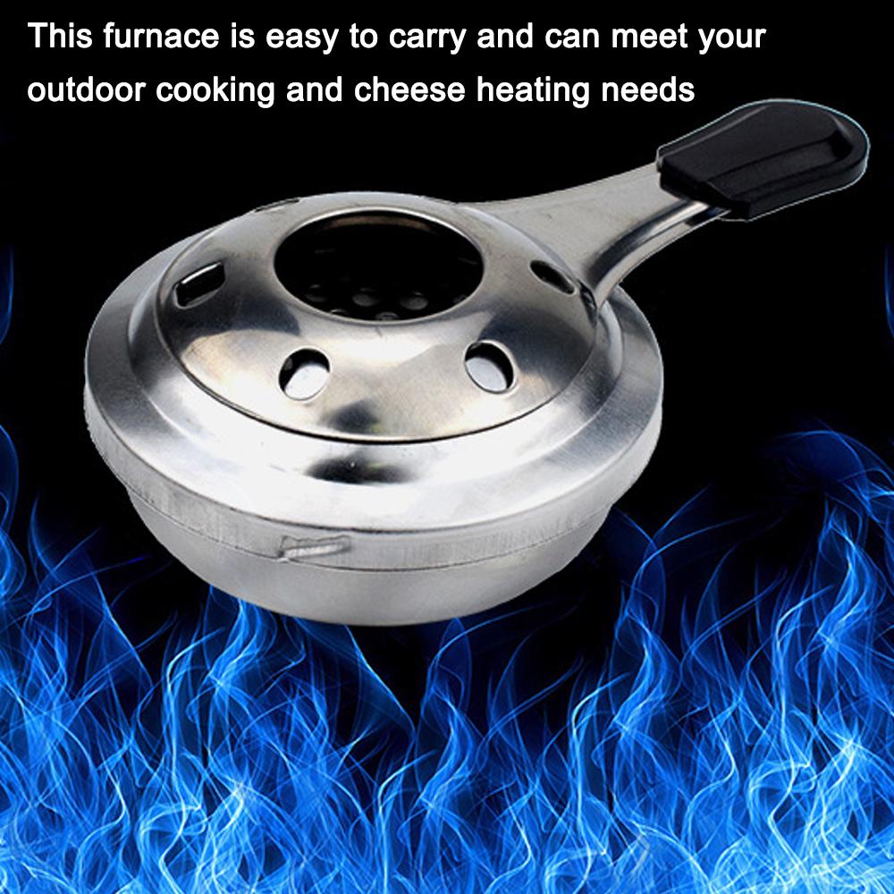 Stainless Steel Camping Alcohol Stoves Portable Picnic BBQ Furnace Cheese Hotpot Alcohol Stoves