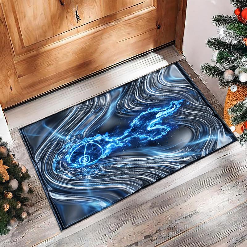Tappeto in Flanella Stampato Tottenham Hotspur Antiscivolo Morbido Poliestere Tappeto per Pavimento Tappetino Decorativo per Interni per Camera da Letto Soggiorno Divano