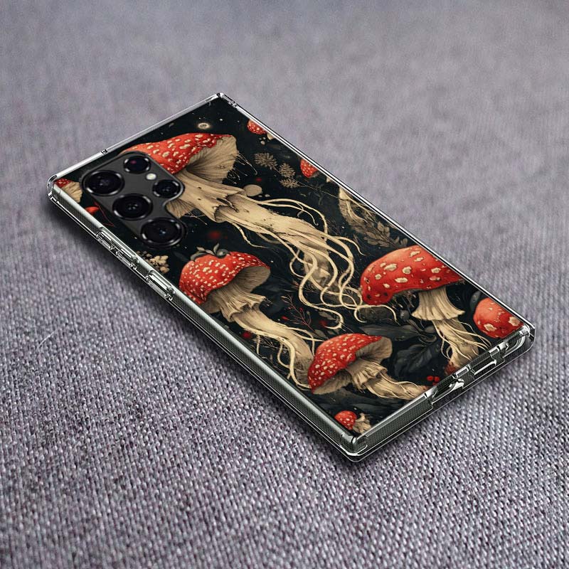 

Colorful Mushroom Phone Case For Samsung Galaxy S24 S23 S21 S20 FE S22 S26 Ultra S25 Edge S10 Plus Cover Clear TPU Capa Shell Co Samsung S20 Ultra