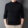 Autumn And Winter Men'S Sweater Thickened Middle-Aged And Young People Solid Color Simple Semi-Turtleneck Bottoming Sweater Men'S