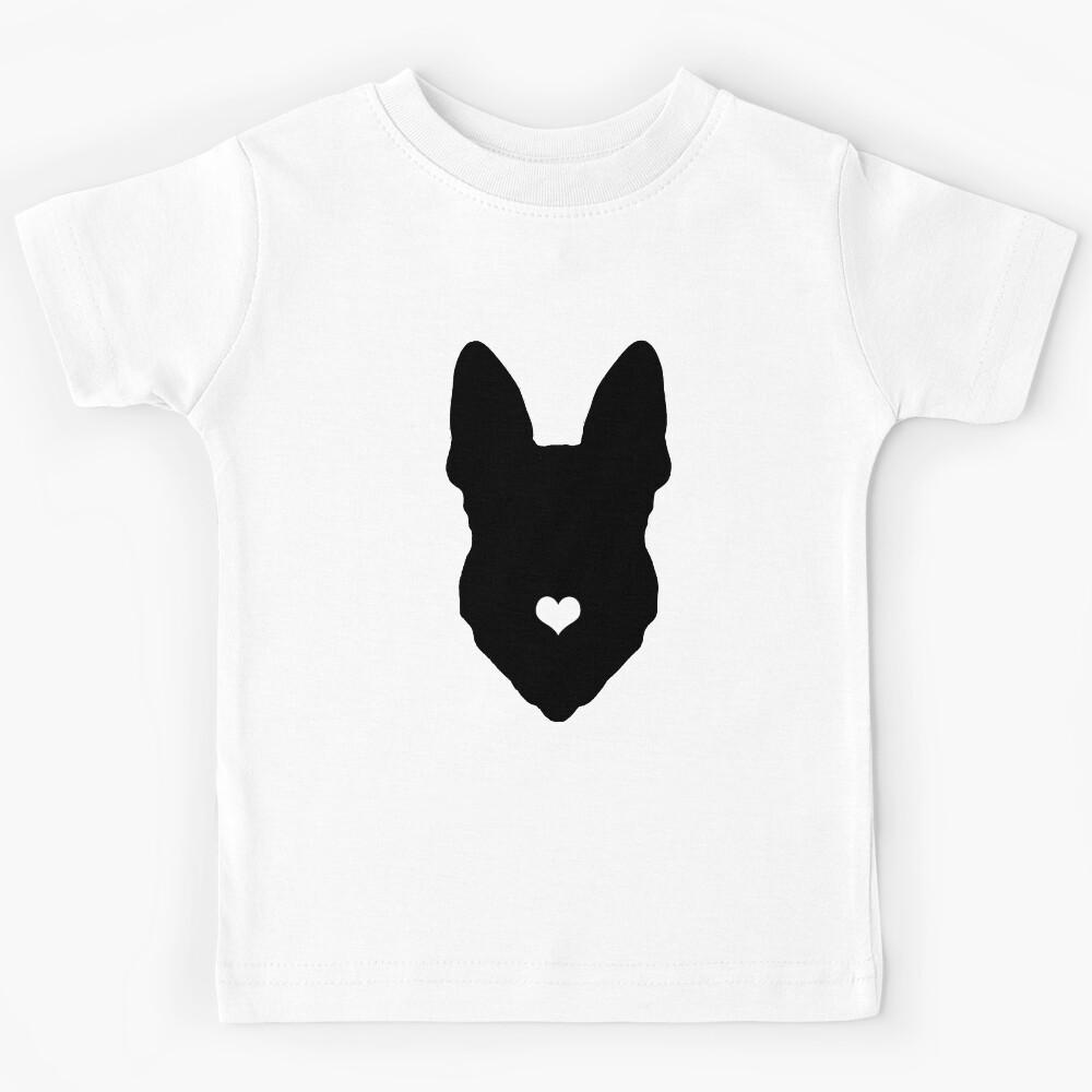 funny german shepherd heart dog black Kids T-Shirt 170