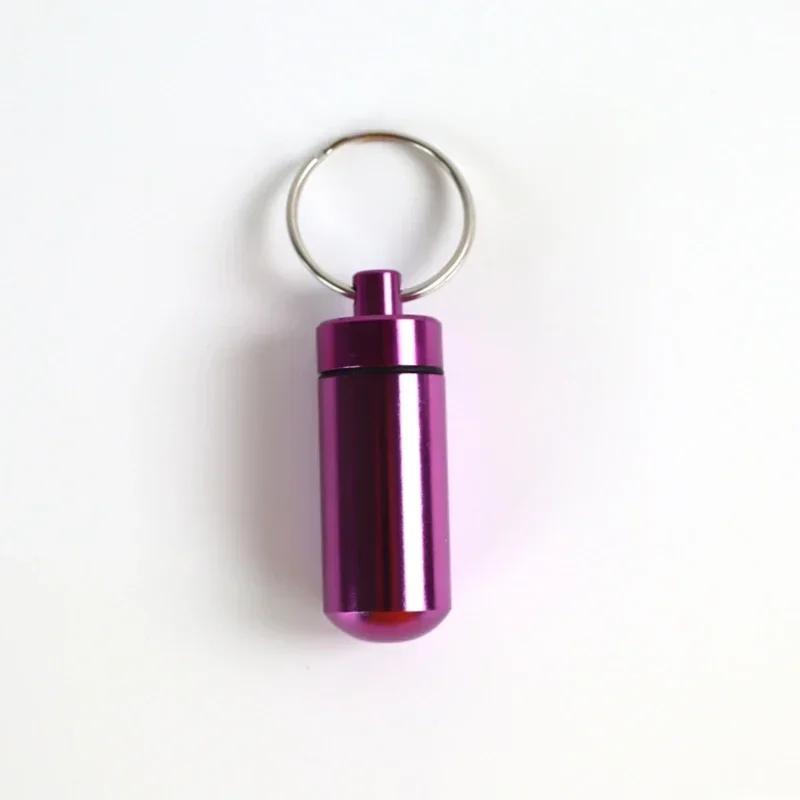 

Portable Mini Pill Box, Waterproof Aluminum Case, Ideal for Meds, Vitamins & Fish Oil, Storage Organizer Container фіолетовий