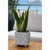 Concrete Flowerpot On Ethnic Legs 13 Cm Gray