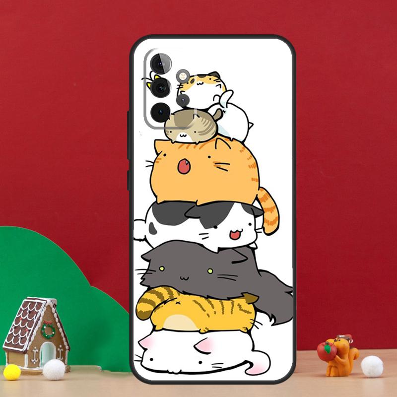 Cute Cartoon Cats Collage Case For Samsung Galaxy A55 A52 A32 A12 A33 A06 A16 A26 A36 A56 A15 A53 A13 A34 A54 A14 A17