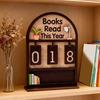 Book Read This Year Counter Track Up to 999 Book Wooden Annual Reading Goal Challenge Tracker with Number Signs Bookshelf Decoration Book Lovers Gift