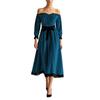 QICED Women's Fashion Spring Autumn Solid Color Print Long Sleeve Casual Dresses