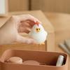 Novelty Gift for Kids 3D Printed White Rooster Figurine, Cute Round Chicken Desktop Ornament Animal Decor Office Desk Living Room Shelf, Statue