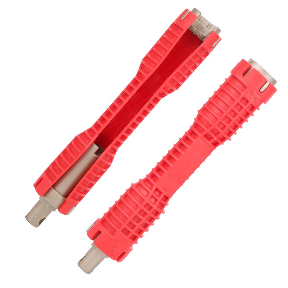 Multifunction Water Pipe Spanner Sink Faucet Socket Wrench Plumbing Tools for Home Use Red