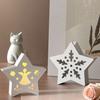 Mould Christmas Openwork Five-Pointed Star Silhouette Lamp Resin Silicone Mold Drip Resin DIY Star Plaster Egg Lamp Decorations