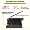 VEVOR A4 Paper Guillotine 12" Width Paper Cutter Heavy Duty Manual Stack Paper Trimmer Stack Cutter with Clamp Safe Lock for Home Office