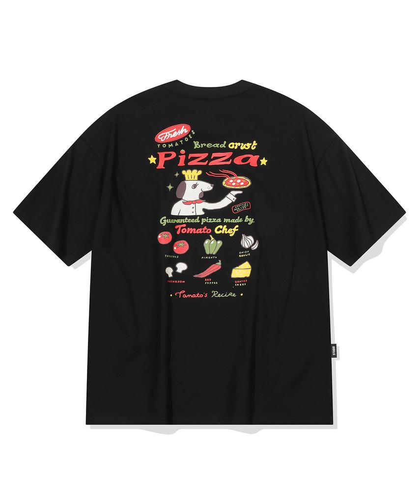 CPGN STUDIO Tomato Pizza Short Sleeve T-Shirt Black
