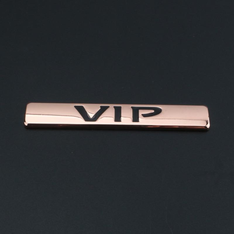 New Personalized VIP Car Logo Car VIP Word Logo Side Logo Decorative Sticker Modified Metal Tail Logo JP Car Sticker