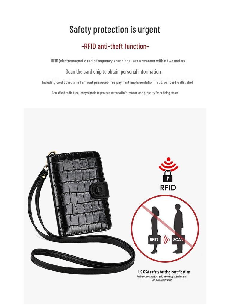 Multifunctional Travel RFID Passport and Document Holder with Detachable Lanyard