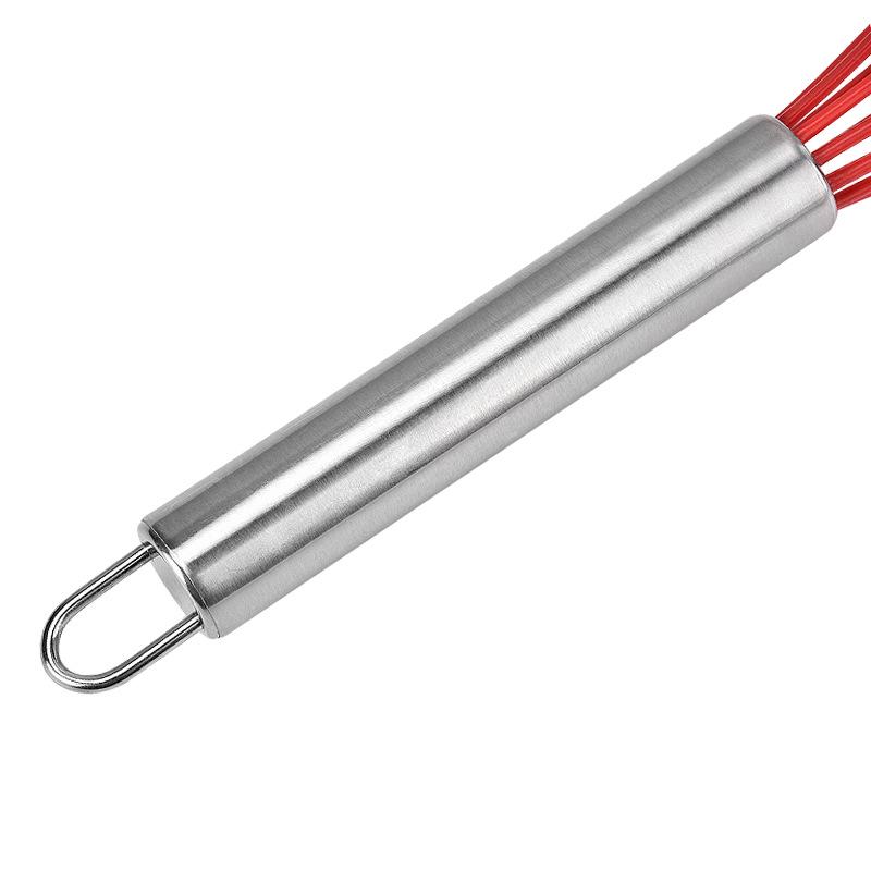 Stainless Steel Silicone Whisk - Handheld Cake Cream Beater Mixer Tool