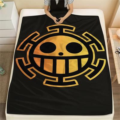 Pătură Flanelă cu Imprimeu Personaje One Piece, Calitate Înaltă, Confortabilă pentru Toate Anotimpurile, Decor Casă, Căldură și Confort, Perfectă pentru Cadouri de Crăciun