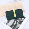 Women's Top Grain Cowhide Color Block Long Wallet - Large Capacity, Multifunctional Clutch & Phone Bag