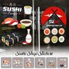 Japanese Sushi Shop Stickers Electrostatic Window Glass Door Decor Sticker Japanese Food Shop Restaurant Wall Stickers