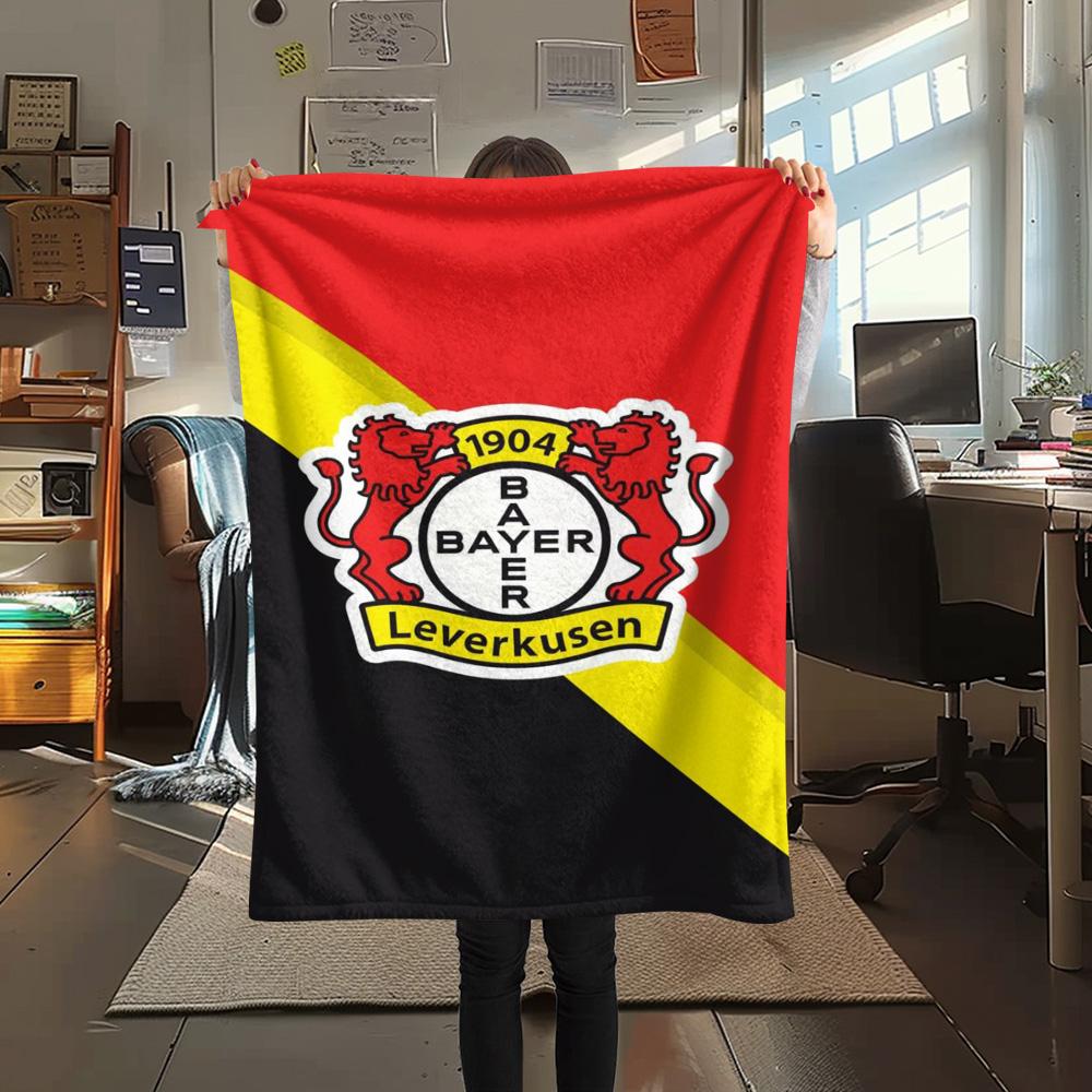 1Pc Bayer 04 Leverkusen Print Flannel Blanket High Quality Warm Comfortable Cover for All Seasons Perfect for Gifts Home Decor