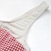 Contrasting Plaid Lace-Up Hollow Sweetheart Slim Vest Suspenders for Women