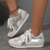 Women's Sneakers 2025 Spring/autumn Silver Casual Flat  Sneakers Female New Women  Casual Comfortable Vulcanized Shoes 659