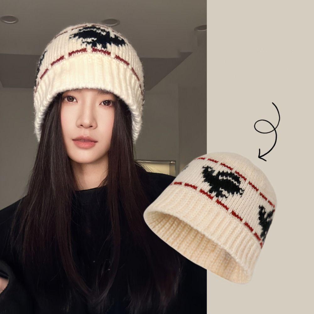 Warm Snowflake Beanies Printed Printing Knit Cap Retro Jacquard Knitted Hat  Apparel Accessories