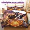 Two animals and lovePattern Bedding Quilt Set Quilt Cover Pillowcase Home Decoration Birthday Gift (1 * duvet cover + 2 * pillowcase, without core)