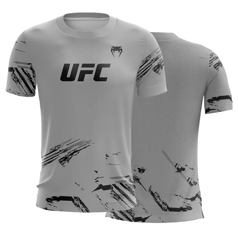HerSight Heren UFC Fashion T-shirt met korte mouwen, ronde hals, geschikt voor de sportschool, hardlopen en andere activiteiten. Lichtgewicht en ademend sportshirt. M