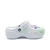 Crocs Classic Platform Lined Clog Childish Green EVA Hole Shoes Unisex Styles White and Green