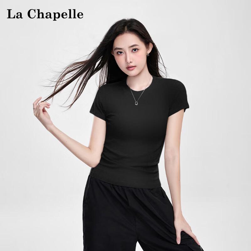 La Chapelle Women s Ribbed Short Sleeve Slim Fit T-Shirt XL