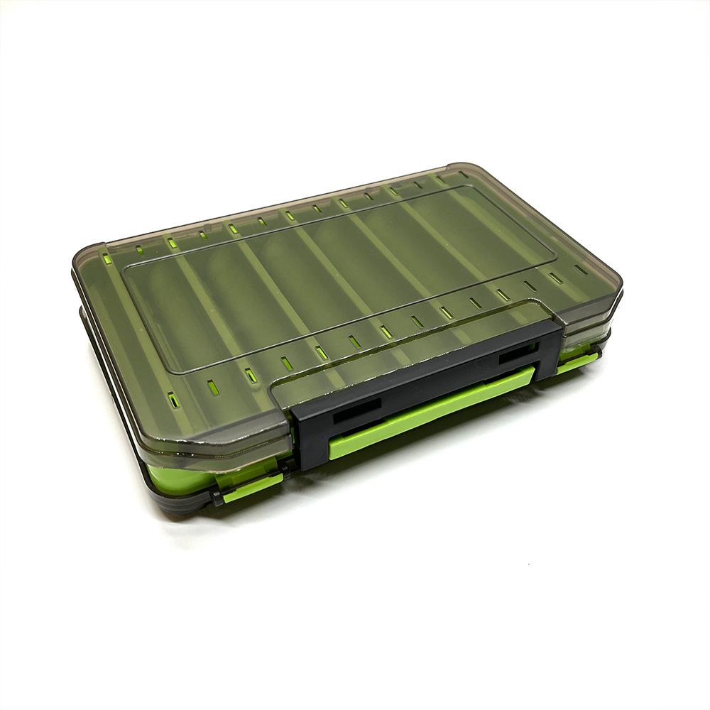 

Dual-Sided Tackle Box for Minnow and VIB Lures - Fishing Storage Accessory 13.8 x 10.5 x 3 cm трава зеленый