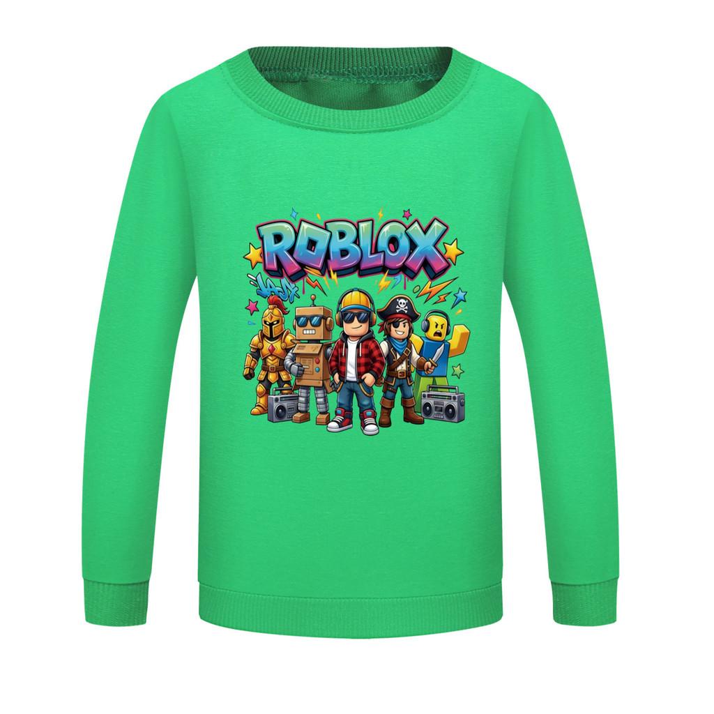 5574 Kids Boys Girls Roblox Print Round Neck Long Sleeves Sweatshirt