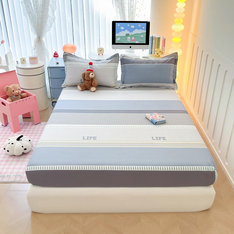 Saltea din bumbac pur, o singură bucată, husă protectoare pentru saltea 100% bumbac, husă de pat, cearceaf de pat pentru copii, model saltea din trei piese.