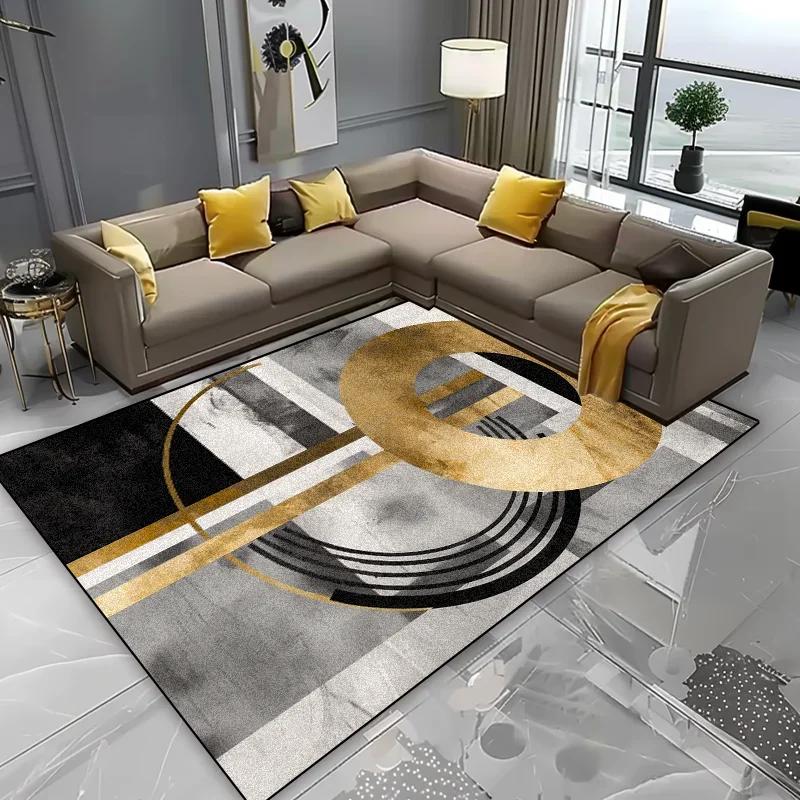 Nordic Geometric Abstraction Living Room Carpets Bedroom Plush Decoration Home Large Area Rugs Cloakroom Washable Mat for Floor