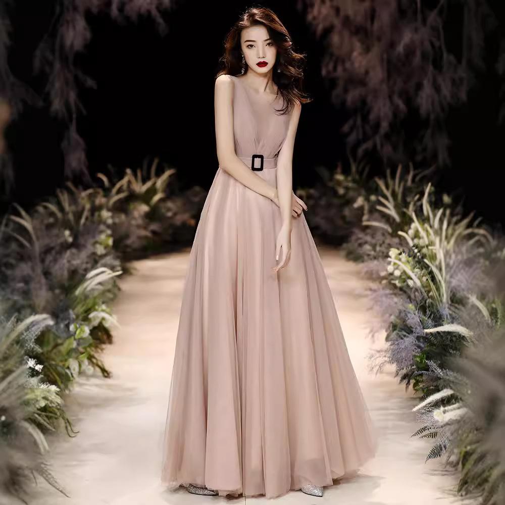 Banquet Evening Dress Skirt Hostess Champagne Temperament Light Luxury Niche Style Birthday Feeling Performance