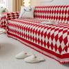 Anti-Scratching Chessboard Plaid Sofa Towel Sofa Cover Cloth Four Seasons Universal Sofa Cushion Sand Straight Row Cover Blanket One-Piece Cushion